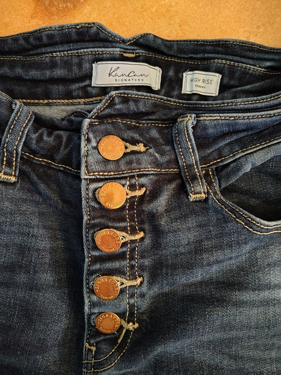 KanCan Denim - KanCan High Rise Skinny Jeans in Dark Indigo with Copper Buttons Size 29